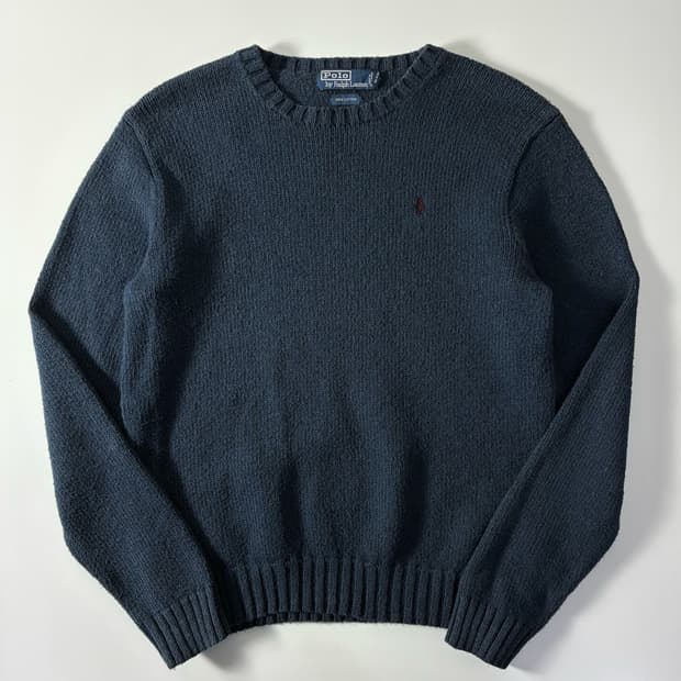 Polo  폴로 랄프로렌 자수 코튼 네이비 니트  