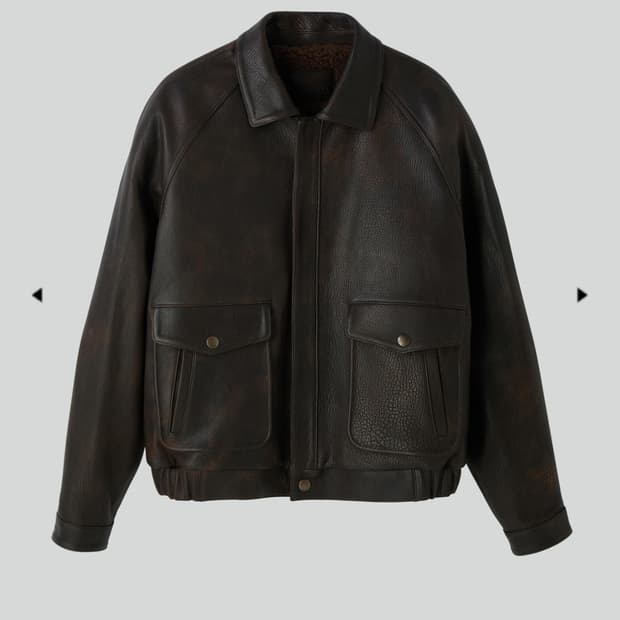 렉토 25FW 오버사이즈 시어링 양털 무스탕  레더 점퍼 자켓 브라운