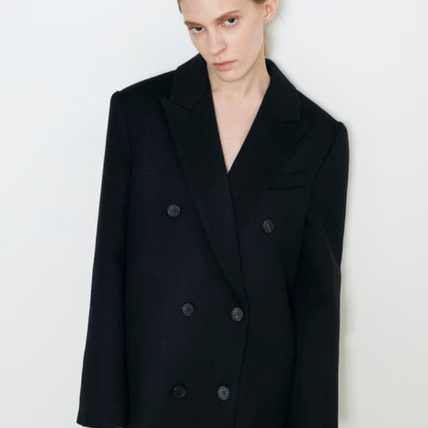 리파인드902 캐시미어 더블 브레스티드 코트