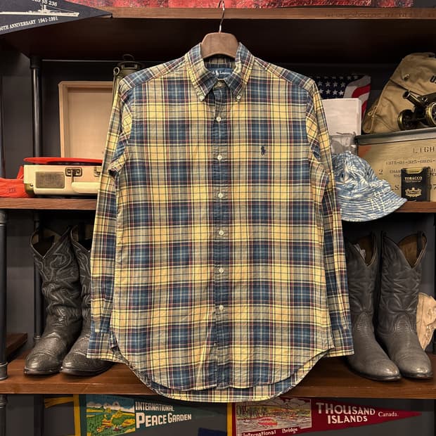 90s 폴로 랄프로렌 클래식핏 타탄체크 버튼다운 셔츠 N750