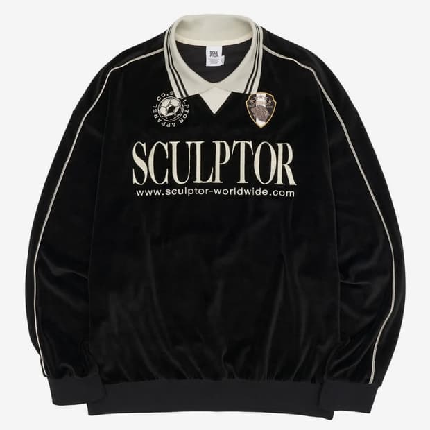 스컬프터) Velour Soccer Jersey Black