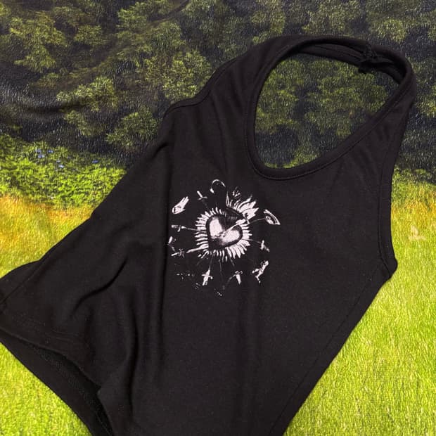 빈티지 홀터넥 하트 나시 