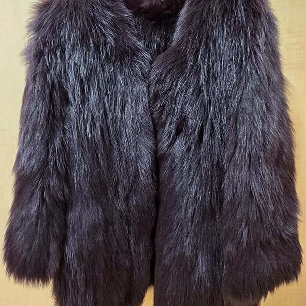 딥버건디 칼라 리얼 폭스퍼 니팅자켓/free사이즈