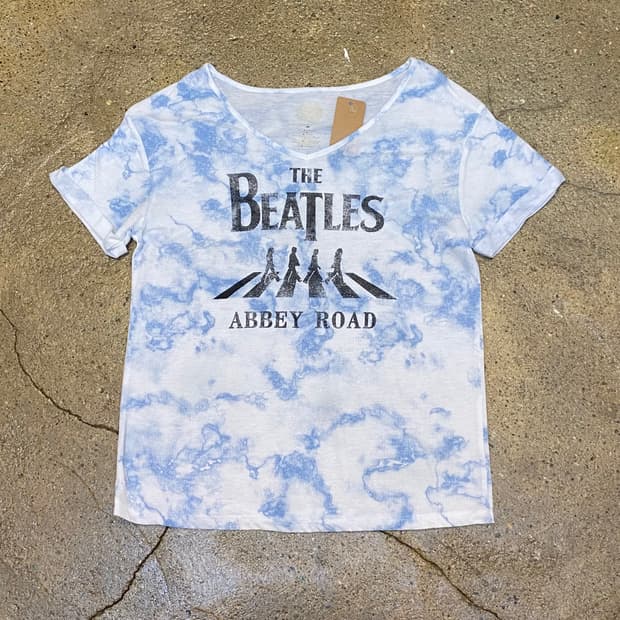 미국 빈티지 비틀즈 THE BEATLES 굿즈티 타이다이 반팔 락티셔츠