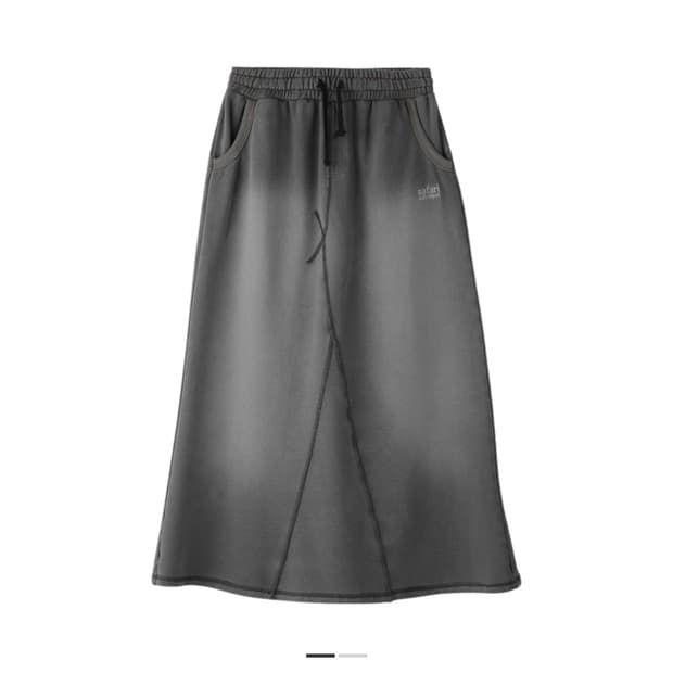 사파리스팟 워싱 데님 스웻스커트