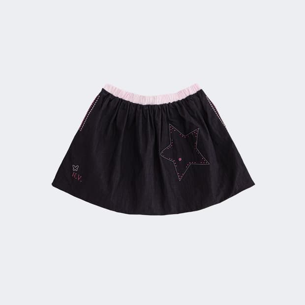 나비버스 Star Embroidered Skirt_Blue 스커트