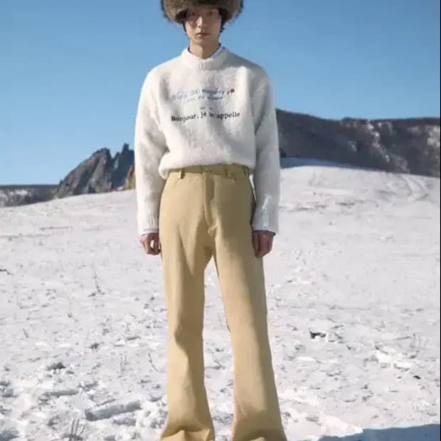 23fw stu 플레어 코튼 베이지 m