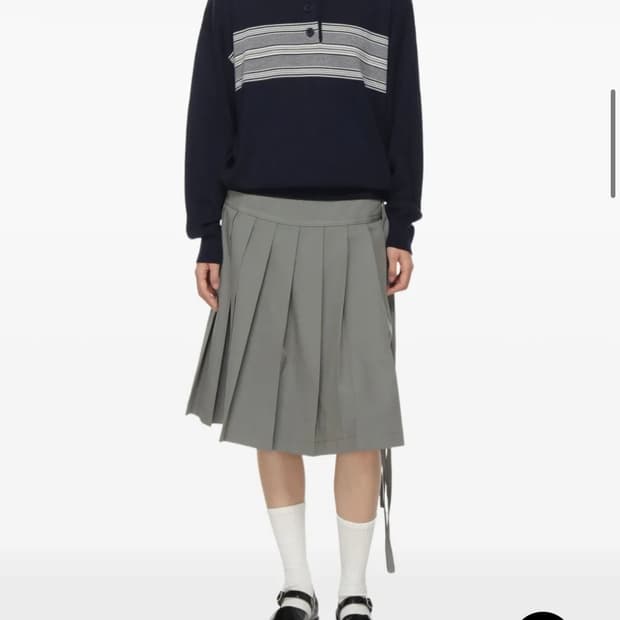 로우클래식  플리츠 스커트 카키 PLEATED ZIPPER SKIRT 