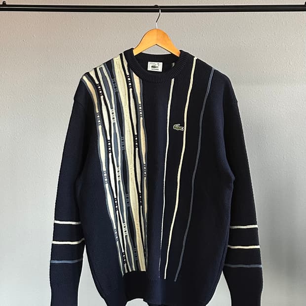 [XL]라코스테 네이비 케이블 니트