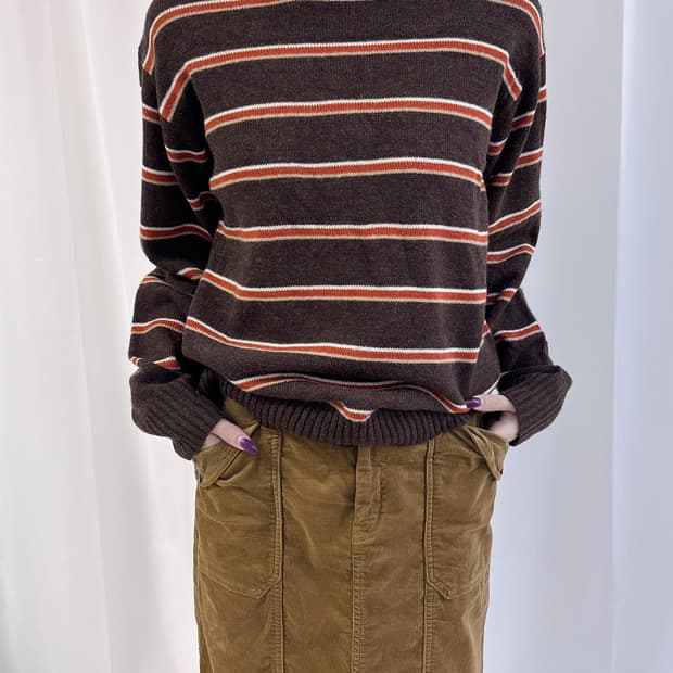 rugby stripe oversized pullover