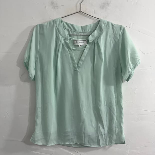 rope picnic mint layered blouse