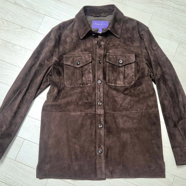 랄프로렌 퍼플라벨 스웨이드 오버 셔츠