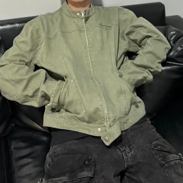 NOMANUAL R.B JACKECT (SAGE GREEN)