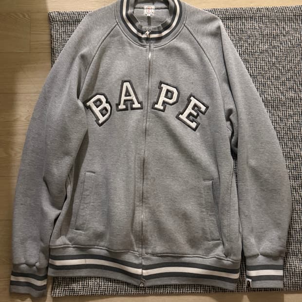 BAPE 올드 베이프 스타디움 집업 L 그레이