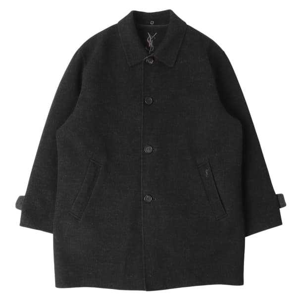 입생로랑 뿌르 옴므 챠콜 캐시미어 블렌드 울 하프 코트
