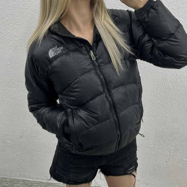 노스페이스 와인디테일 블랙 패딩 95 ( 남녀공용 )