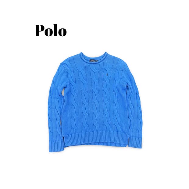 (90)폴로 랄프로렌 케이블 니트 블루