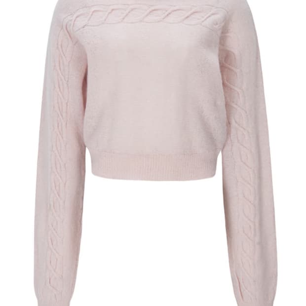 벨리아르 트위스트 보트넥 케이블 니트