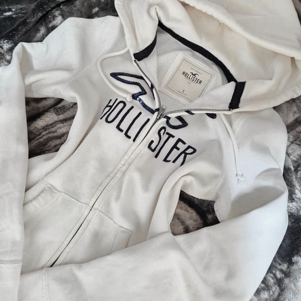 홀리스터 화이트 스팽글 후드집업 S