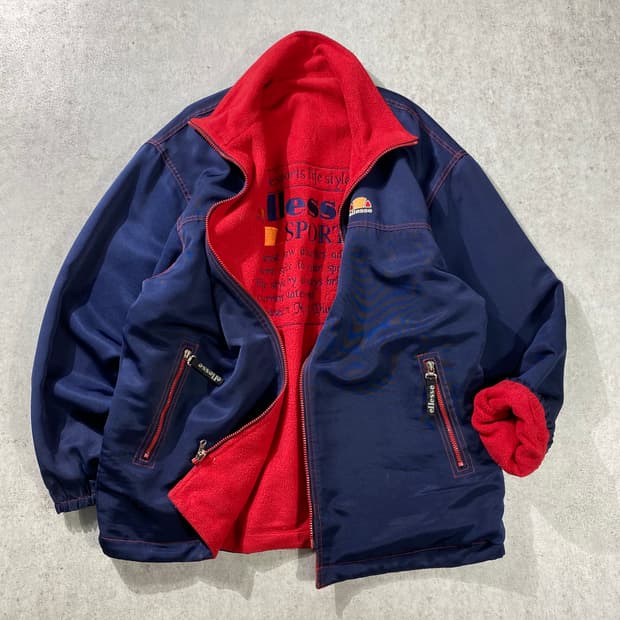 [XL] 90s ELLESSE 엘레쎄 올드스쿨 리버서블 플리스 자켓