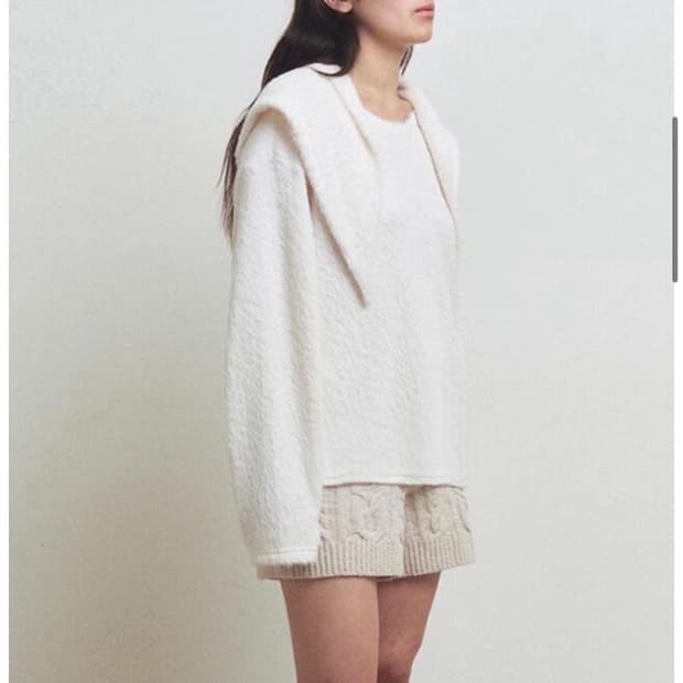 Osthe scarf knit top ivory