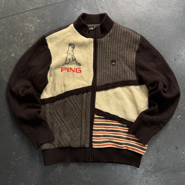 100 핑 방풍 니트 집업