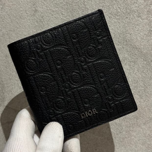 S OS사이즈 디올 그래비티 바이폴드 반지갑 블랙