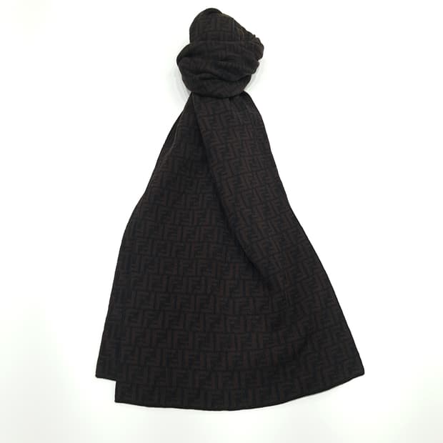 MX310 펜디 FF 패턴 브라운 울 목도리 머플러