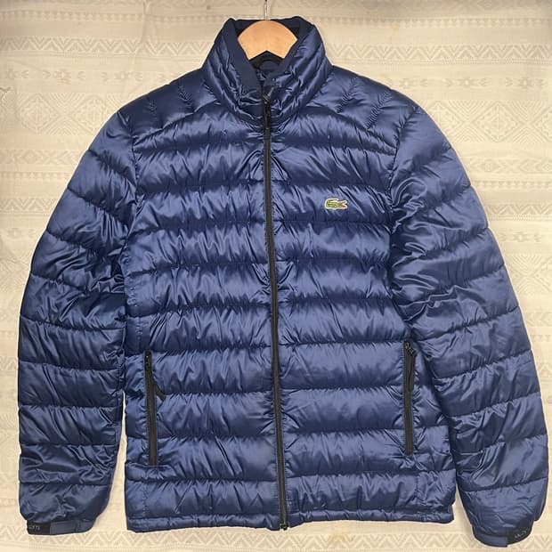 라코스테 네이비 구스 패딩 점퍼