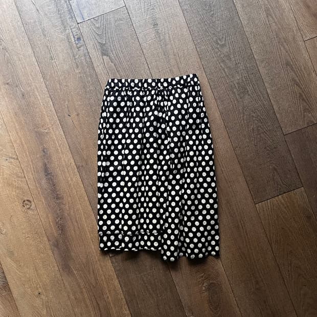 Dot Asymmetry Pleats Skirt