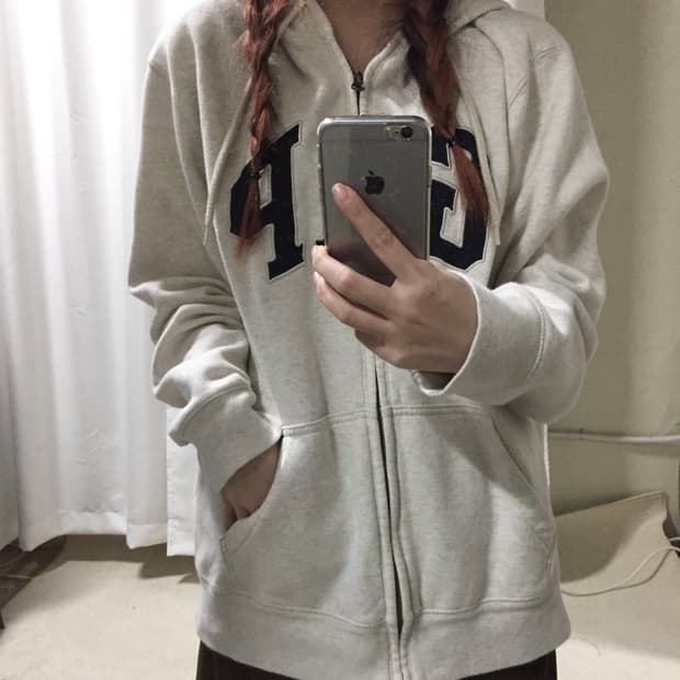 갭 화이트 후드집업