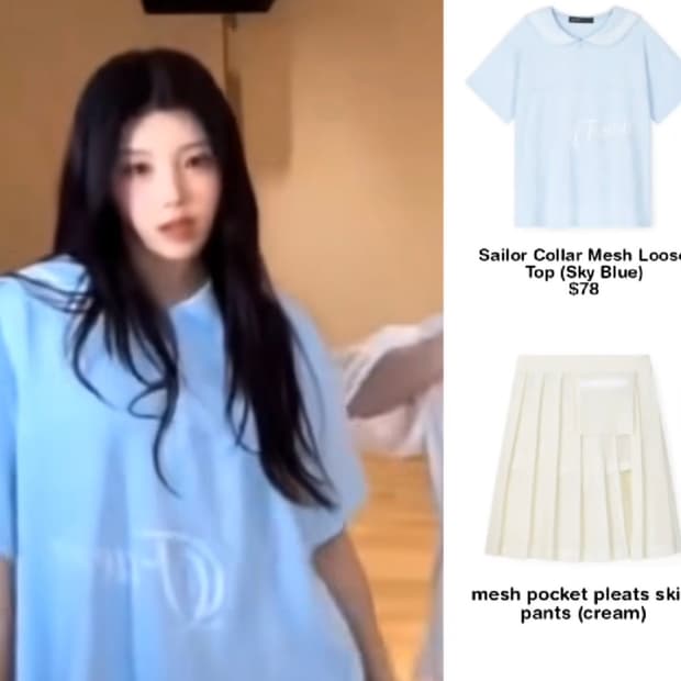 아일릿원희착용 샵페어리 세일러 루즈탑