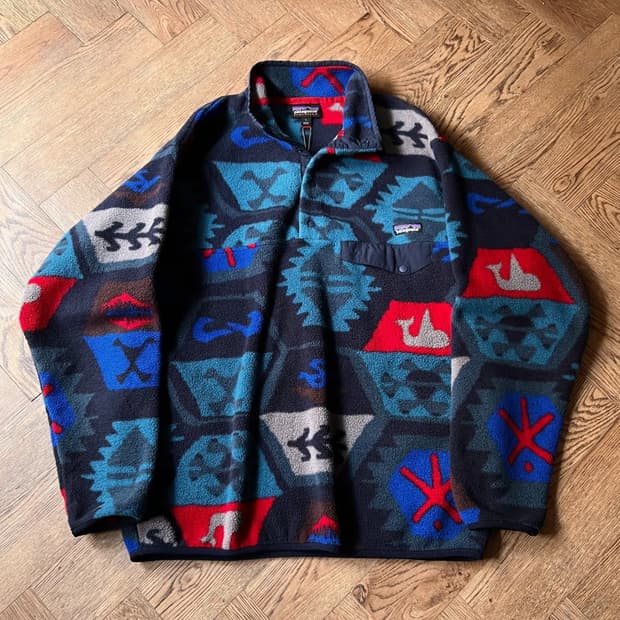 [L]파타고니아 신칠라 멕시코제 아즈텍 패턴 스냅 플리스