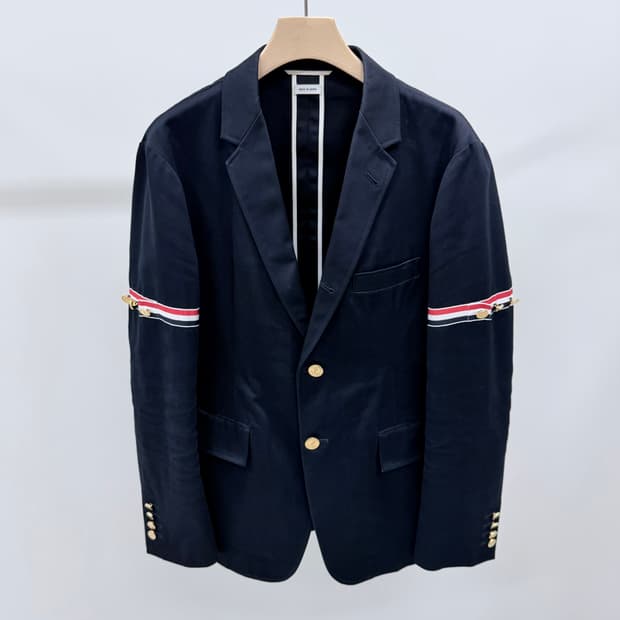 [S+급/4] 톰브라운 암밴드 금장 블레이저 자켓 정장 네이비
