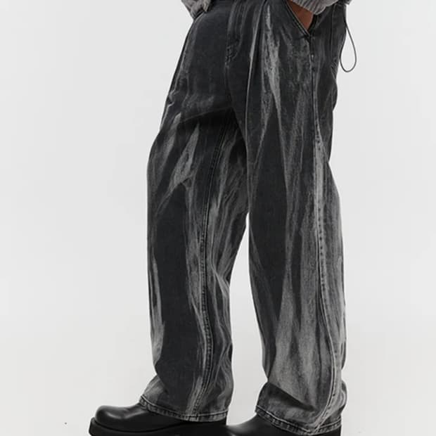 DNSR 디앤에스알 디앤써 디스체인지 페인팅 데님 블랙 28