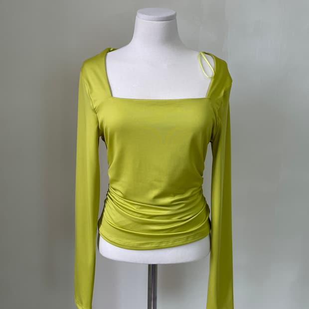 빈티지 iris 레이스 셔링 드레이프 탑 