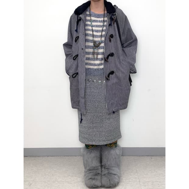 빈티지 그레이 기모 스커트