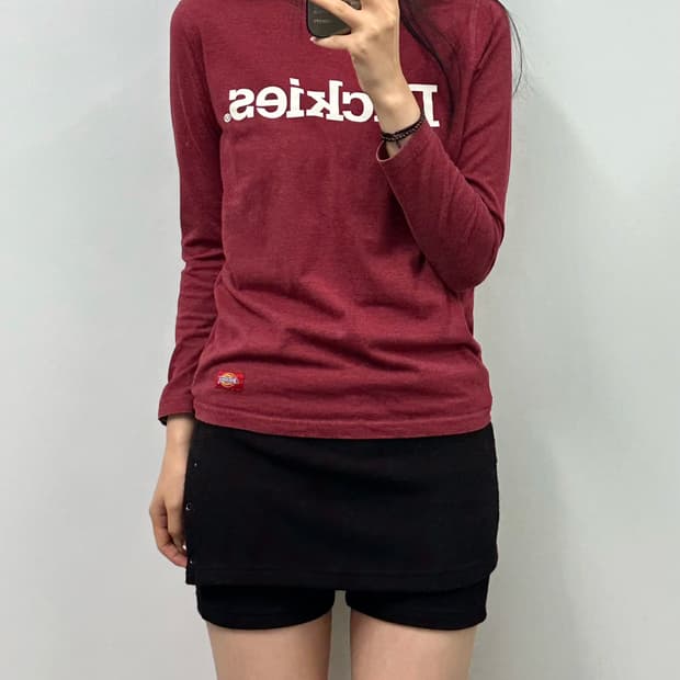 디키즈 y2k 와투케 버건디 롱 슬리브 긴팔티
