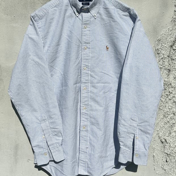 [2XL] 폴로 랄프로렌 하늘 캔디 스트라이프 옥스포드 셔츠