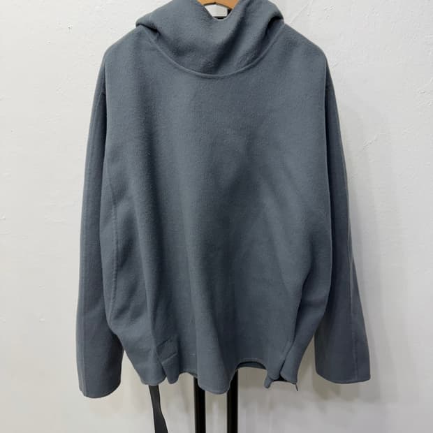 정품) LANVIN 랑방 한섬 가죽 디테일 후드니트 82