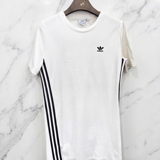 M,95 )) adidas 아디다스 옆트임 원피스~ 화이트 & 블랙