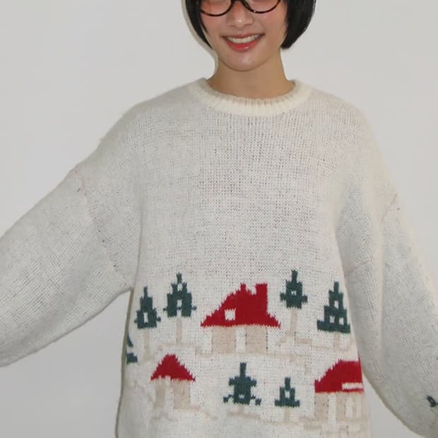 론론 스노우 빌리지 니트