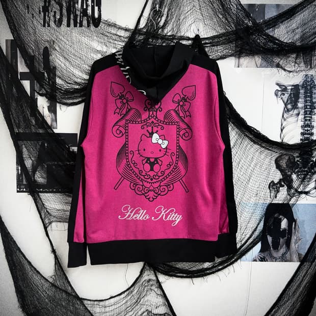 Hello kitty printing hood zipup