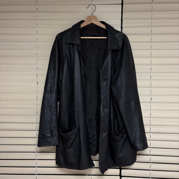 90s 올드 빔즈 Beams 아카이브 빈티지 레더 카코트 자켓 L