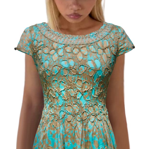 Turquoise Smocked dress
