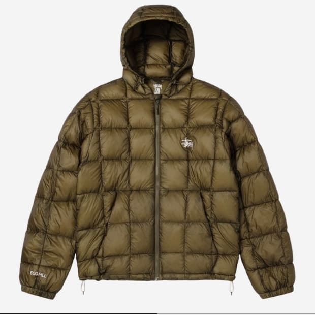 스투시 미드웨이트 후드 푸퍼 올리브 (xl)