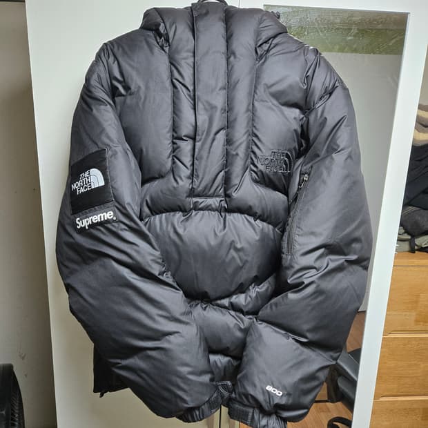 노스페이스×슈프림 반집업 패딩 800