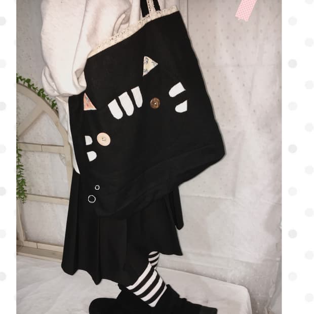 [HAND MADE] 핸드메이드 고양이 포켓 패치워크 숄더백 모리걸