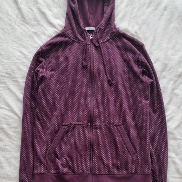 빈티지 모리걸 하구미 도트 후드집업 