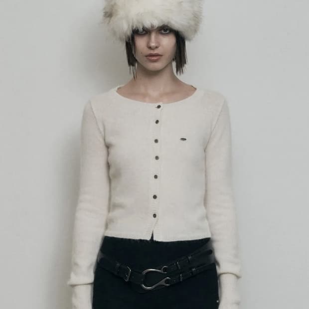 보헤미안서울 헤어리 가디건 아이보리